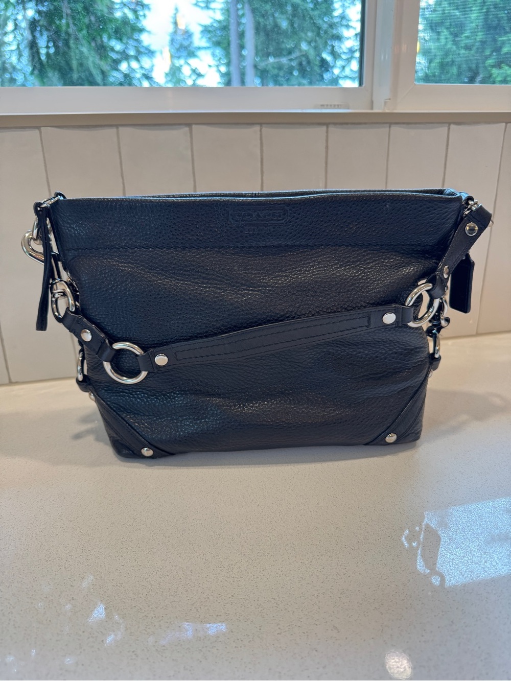 Coach Vintage Medium Carly Shoulder Bag – Black Pebbled Leather (F15251) - Picture 2 of 13